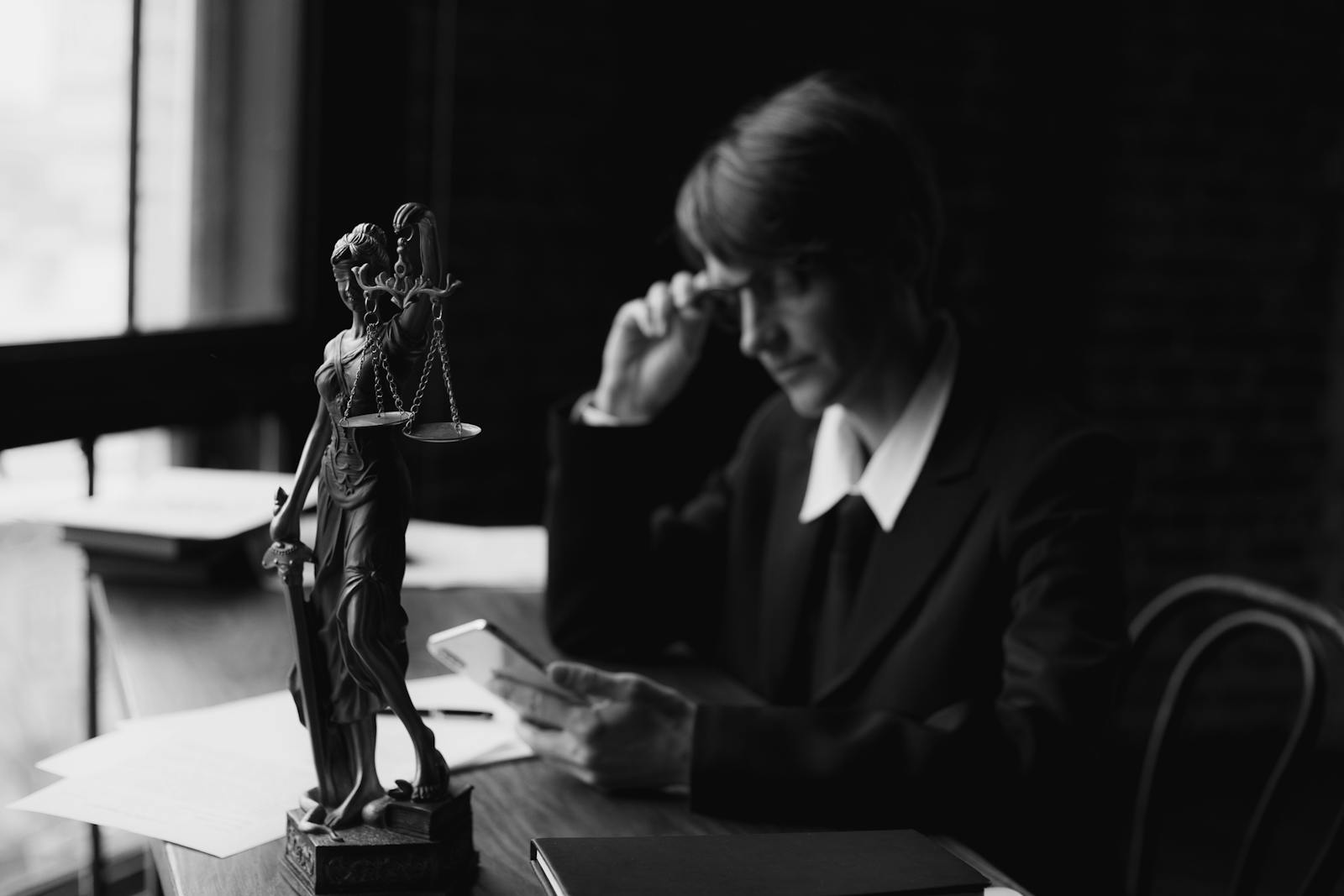 Lawyer in monochrome portrait